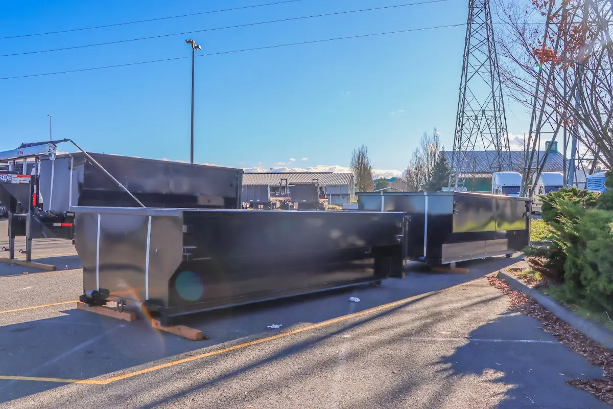 Roll-off dumpster ready for waste disposal at job site for Construction Dumpster Rental in Stony Point